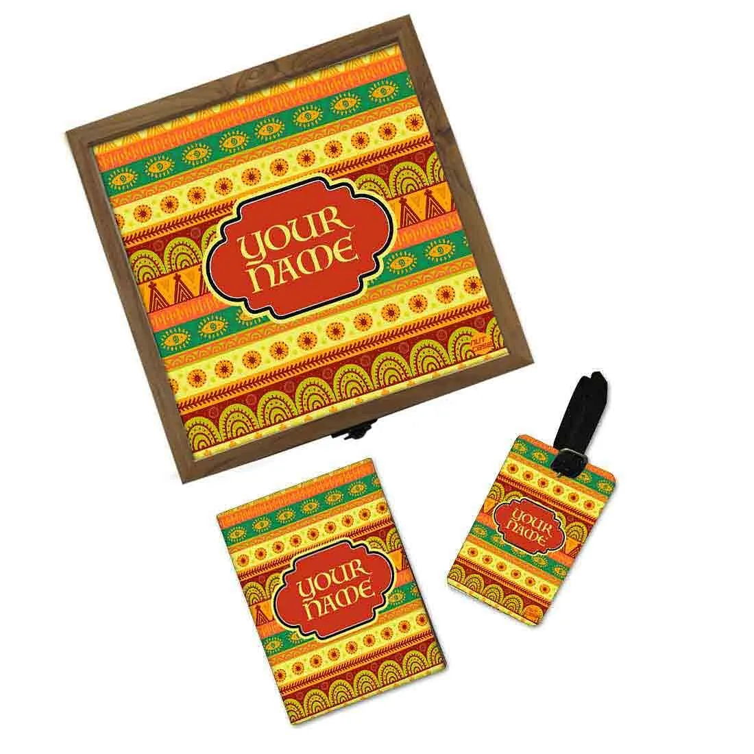 Personalized Travel Gifts - Yellow Ethnic