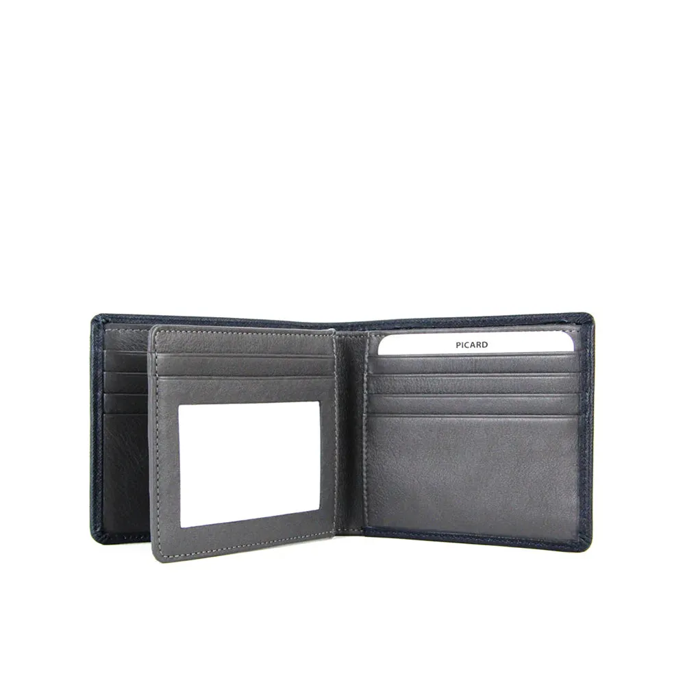 Picard Saffiano Men's Bifold Leather Wallet (Navy)