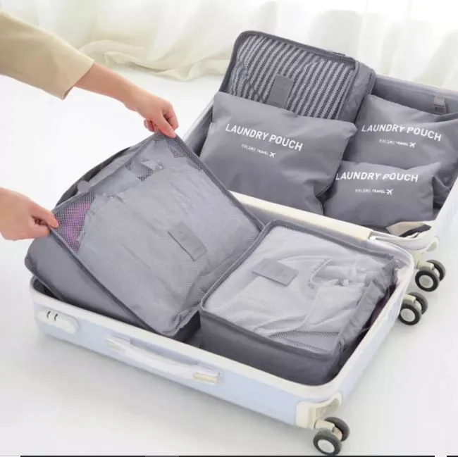 Pierre Cardin 6 Piece Travel Organiser/Packing Cubes