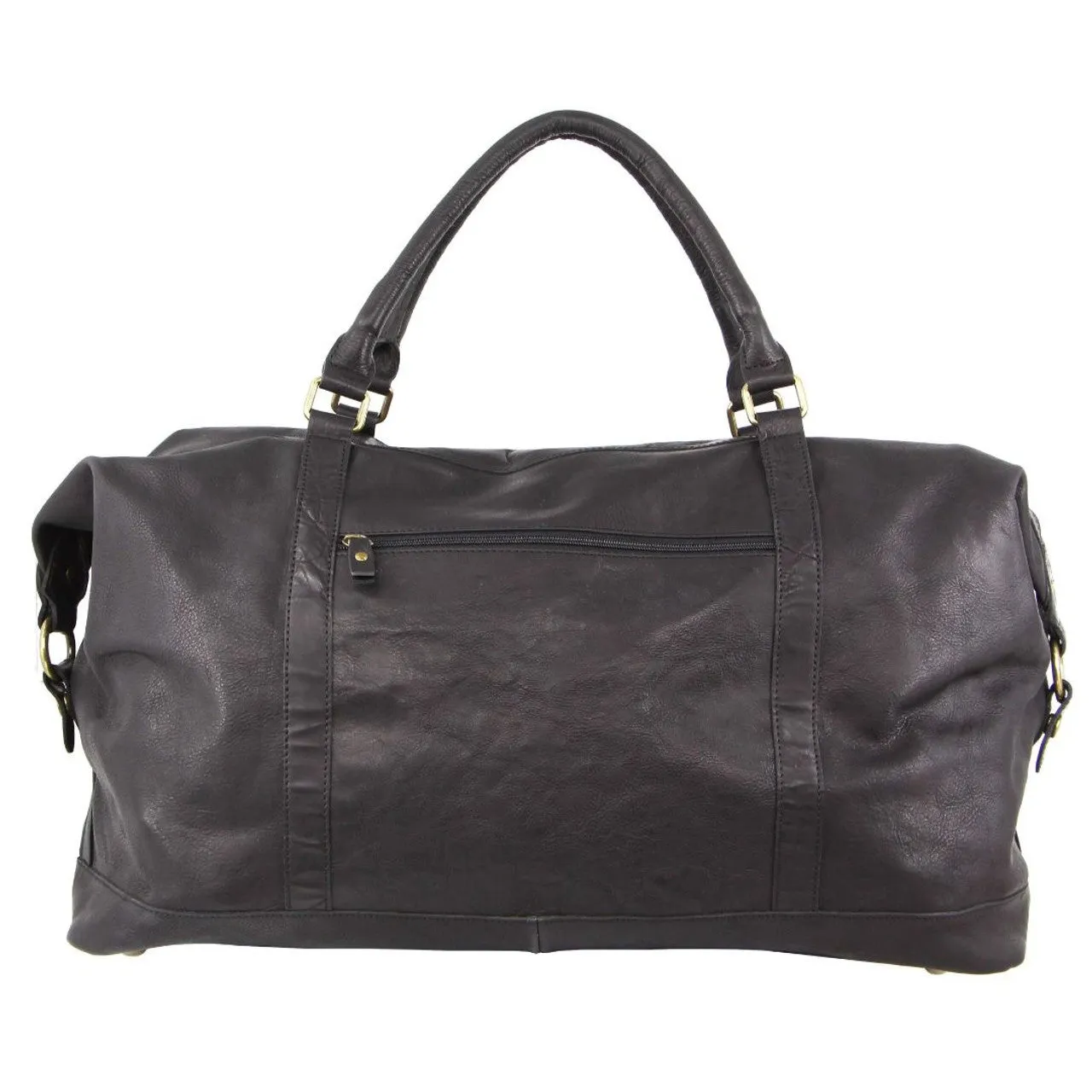 Pierre Cardin - Rustic Leather Overnight Bag with front flap pocket PC3134 - Black