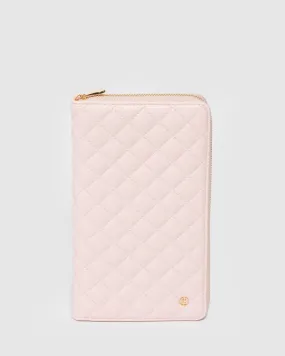 Pink Dahlia Family Travel Wallet