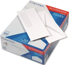 Poly-Klear Single Window Envelope V-Flap #9 White 500/Box