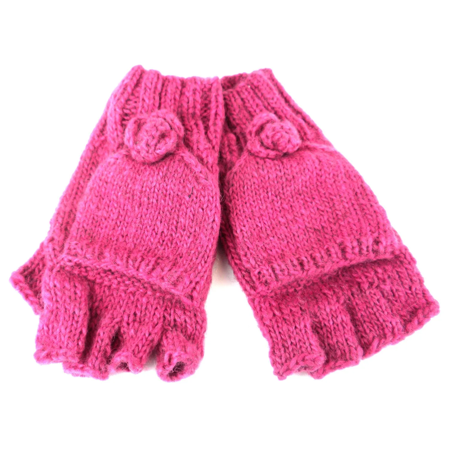 Posy Flap-over Gloves Hot Pink WorldFinds