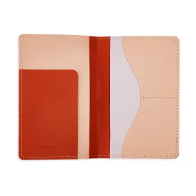 Primary Recycled Leather Passport Case - Blue/ Red