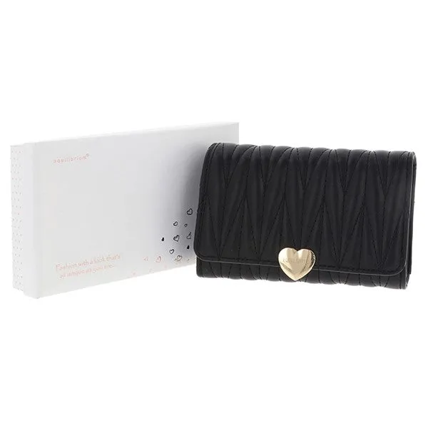 Quilted Heart Purse Medium Black