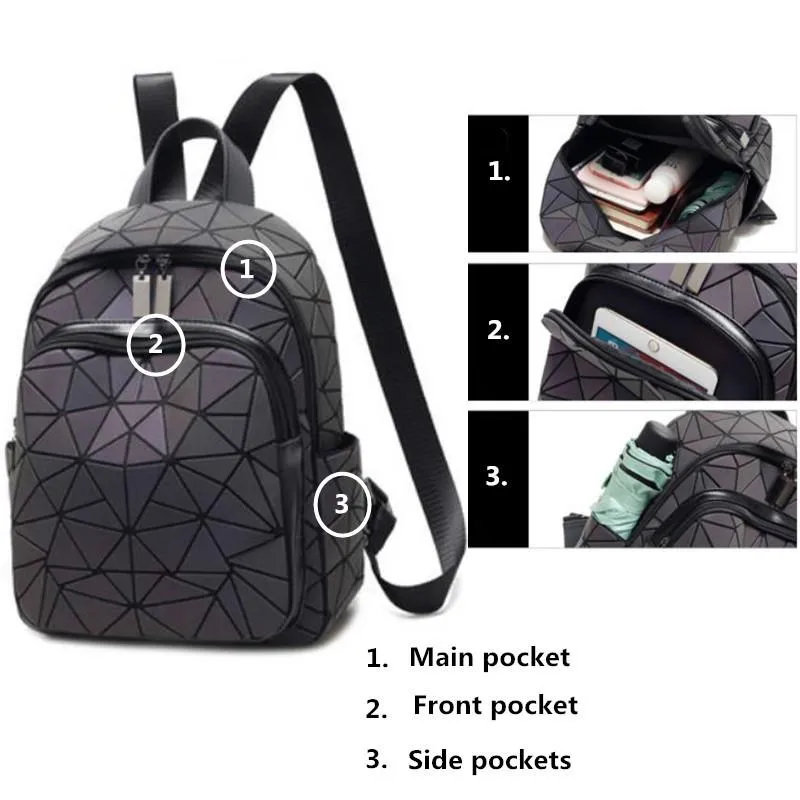 Rainbow Rise Luminous Holographic Backpack