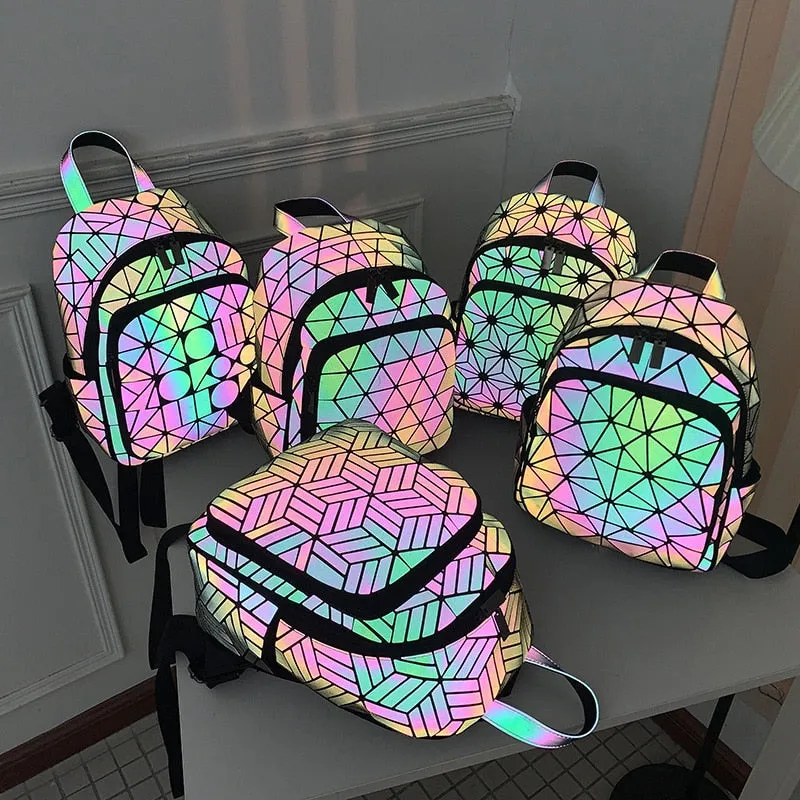 Rainbow Rise Luminous Holographic Backpack