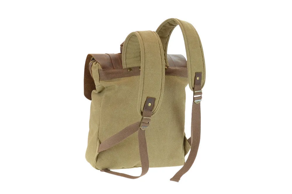 R&R Collections 4-413-2Z Genuine Leather/Canvas Laptop Backpack