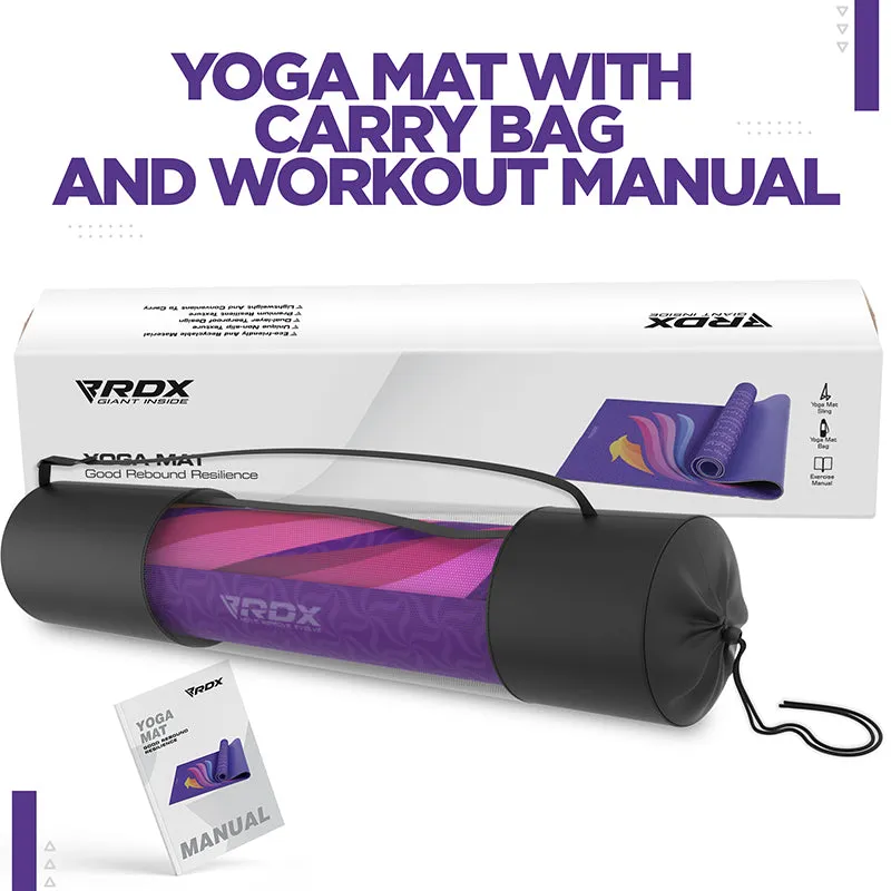 RDX D1 Iris 6mm PVC Yoga Mat Midnight Lotus