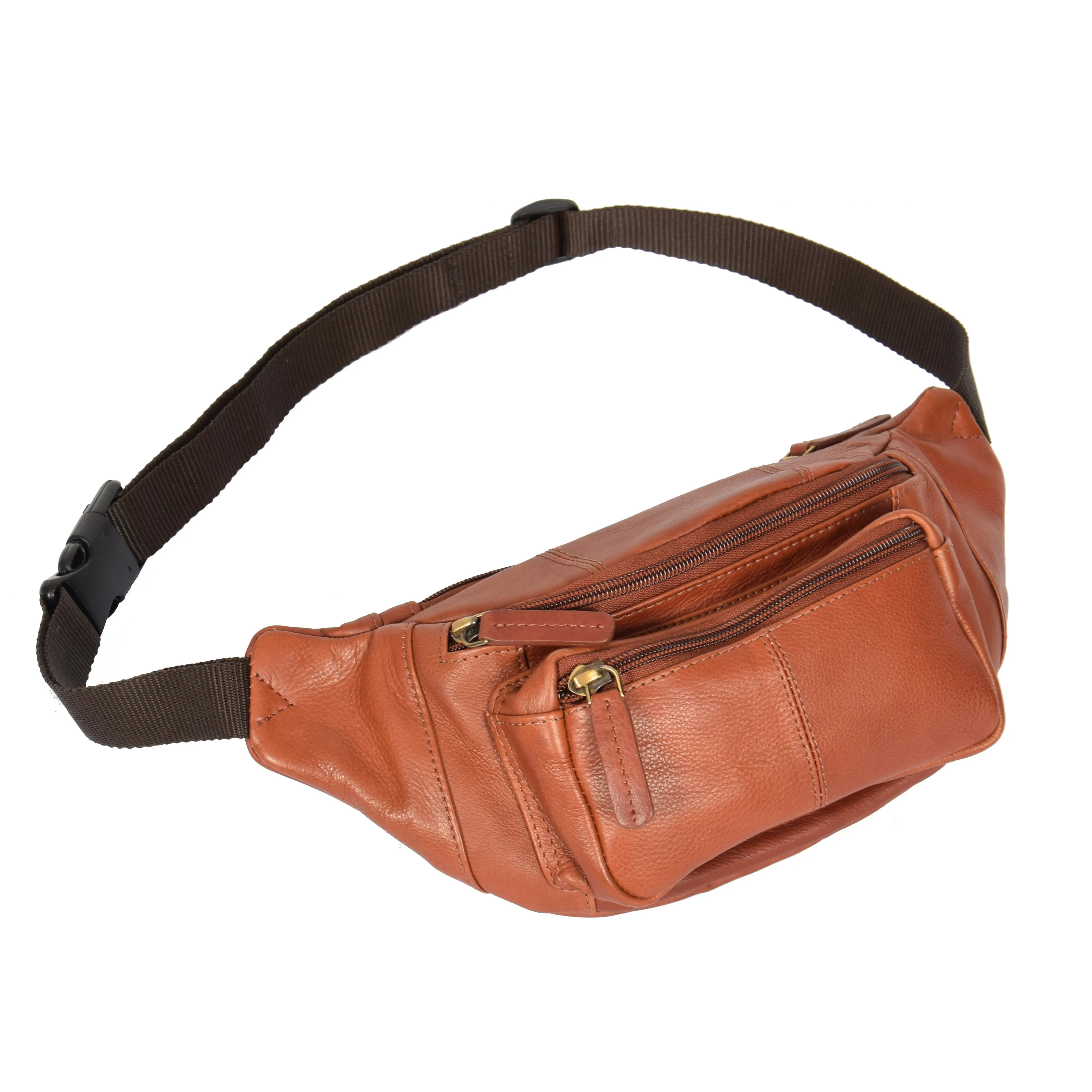 Real Leather Bum Bag Barcelona Brown