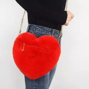 Red Heart Plush Purse