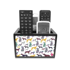 Remote Control Stand Holder Organizer For TV / AC Remotes -  Colorful Dogs