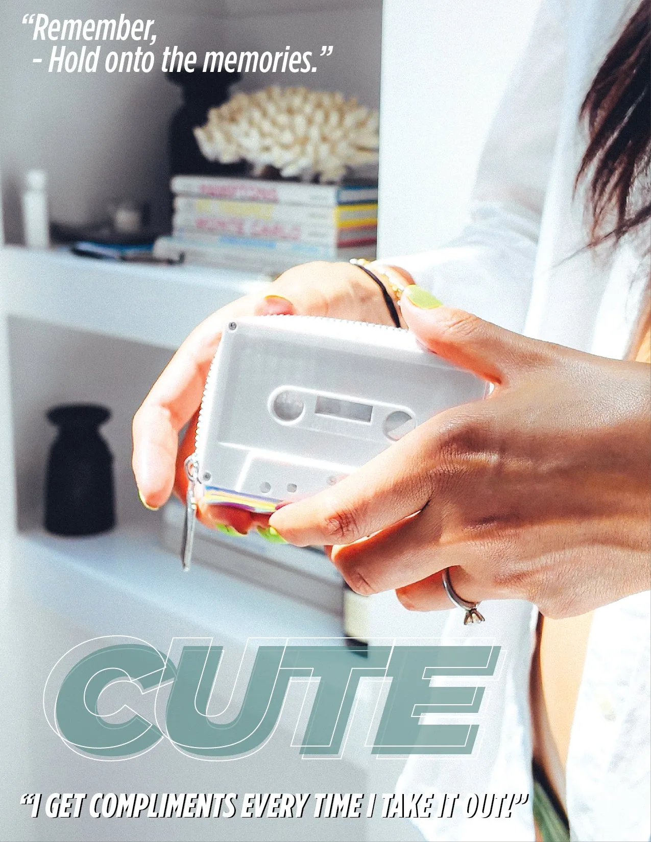 Retro Cassette Wallet | White Mattte