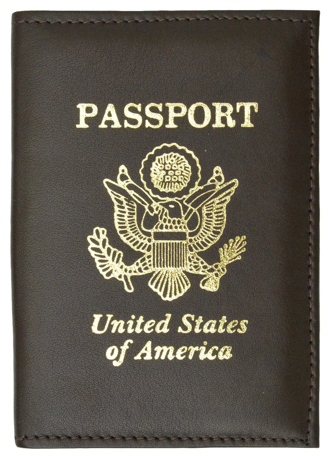 RFID Blocking Premium Leather United States Passport Holder Golden Print Emblem RFID P 601 USA