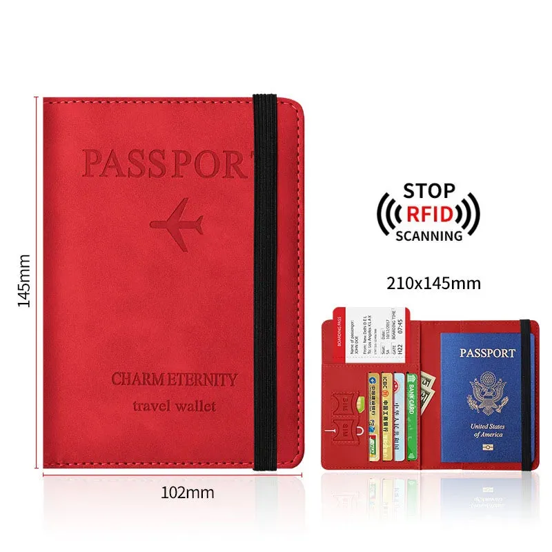 RFID Blocking Travel Passport Holder Cover Case and Credit Card Holder