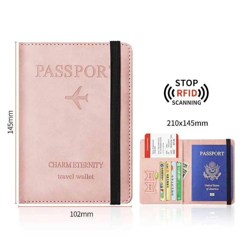 RFID Blocking Travel Passport Holder Cover Case and Credit Card Holder