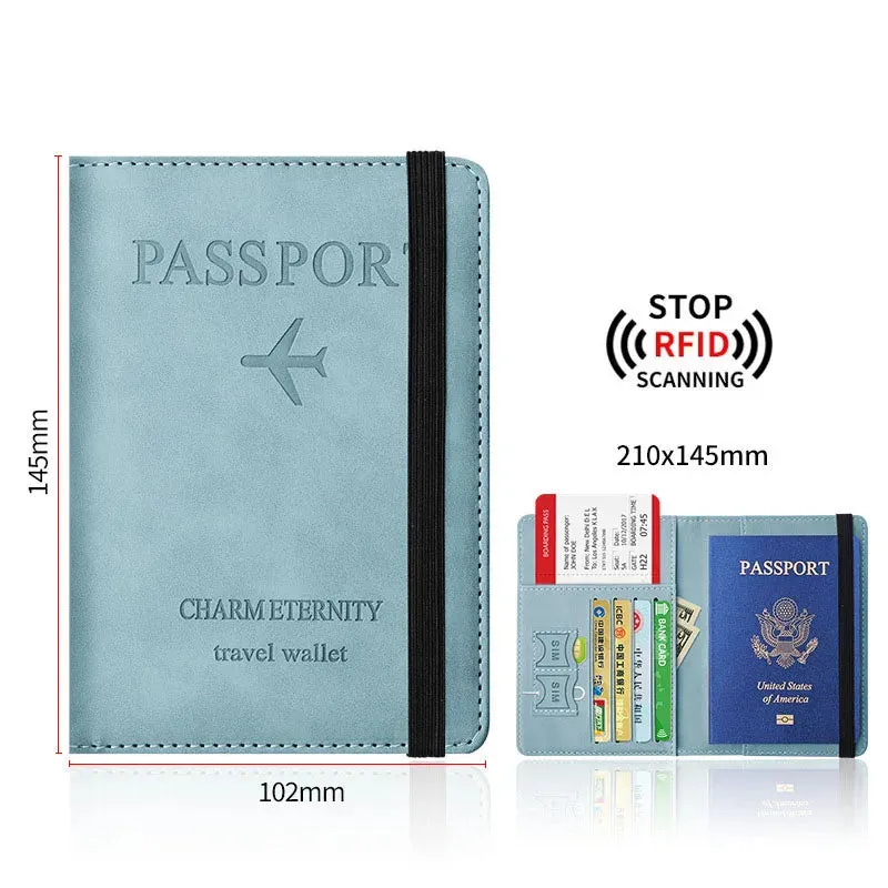 RFID Blocking Travel Passport Holder Cover Case and Credit Card Holder