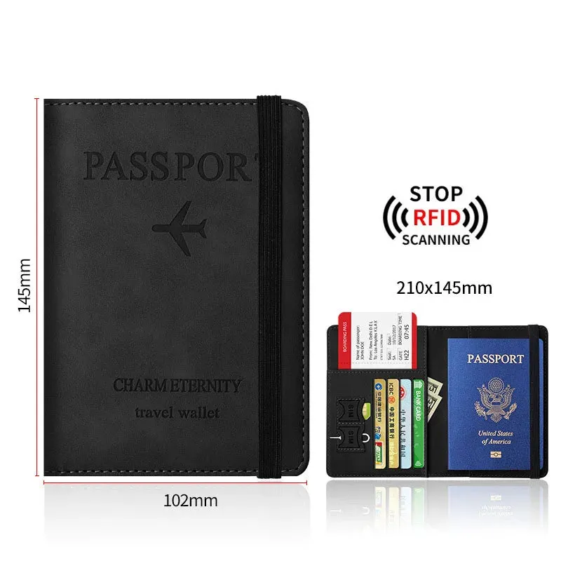 RFID Blocking Travel Passport Holder Cover Case and Credit Card Holder