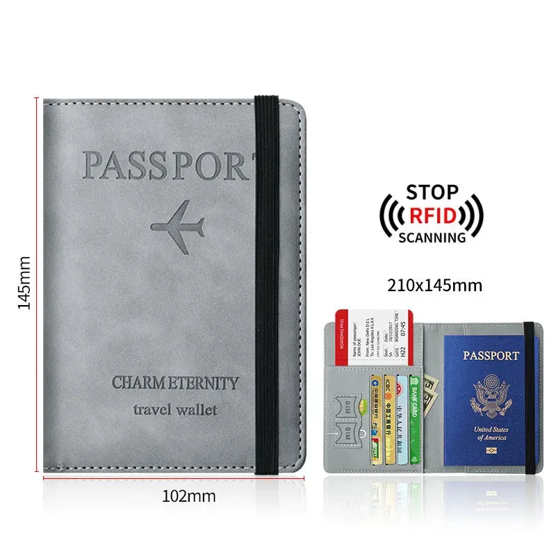 RFID Blocking Travel Passport Holder Cover Case and Credit Card Holder