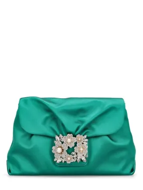 Roger Vivier   RV Bouquet drape satin clutch 