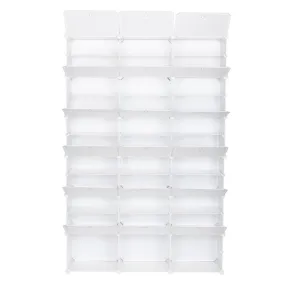 RONSHIN 3 Rows 12-tier Portable Shoe Rack Organizer Shoe Cabinet 122 x 32 x 180cm White