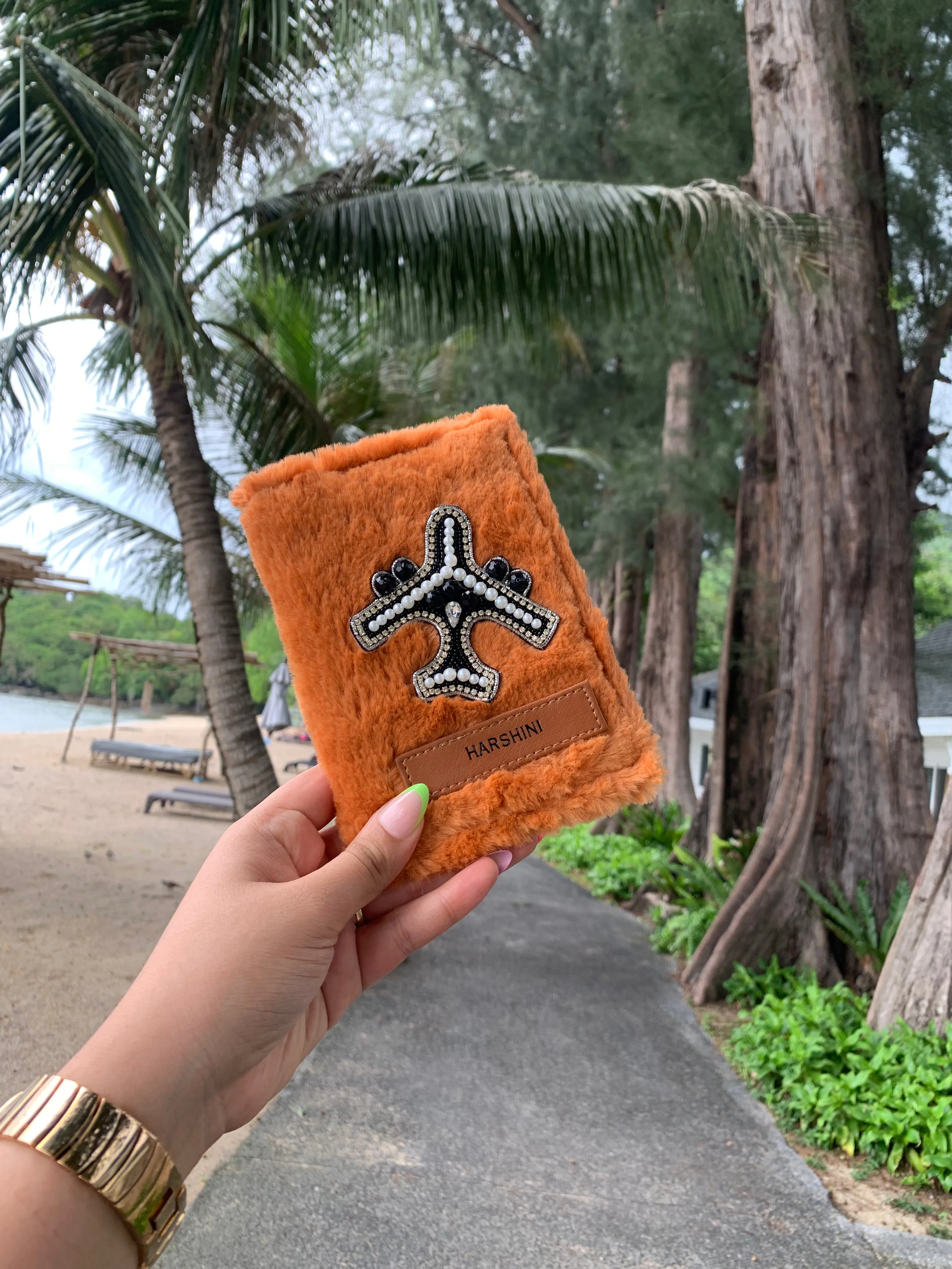 Rustic Orange Furr Passport Cover