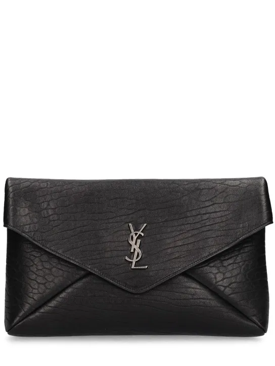 Saint Laurent   Cassandre large leather pouch 