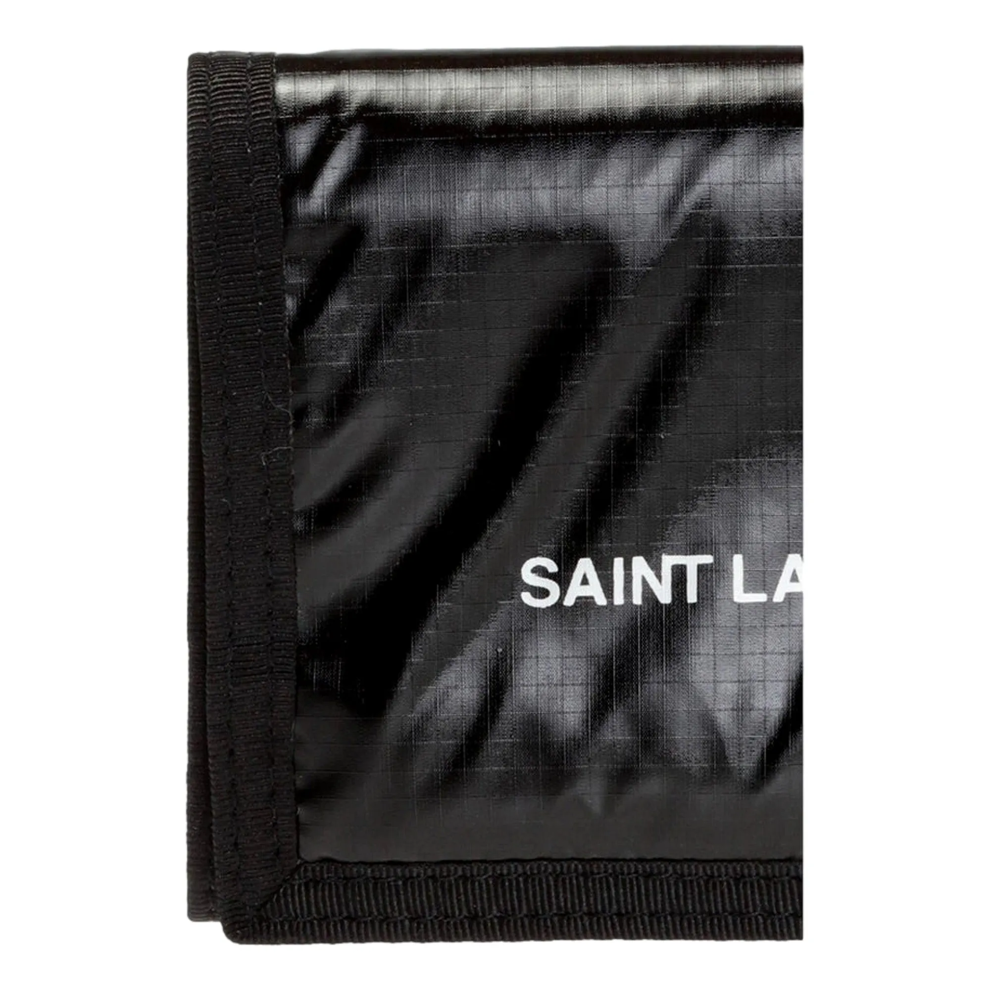 Saint Laurent Nuxx Ripstop Black Trifold Flap Wallet