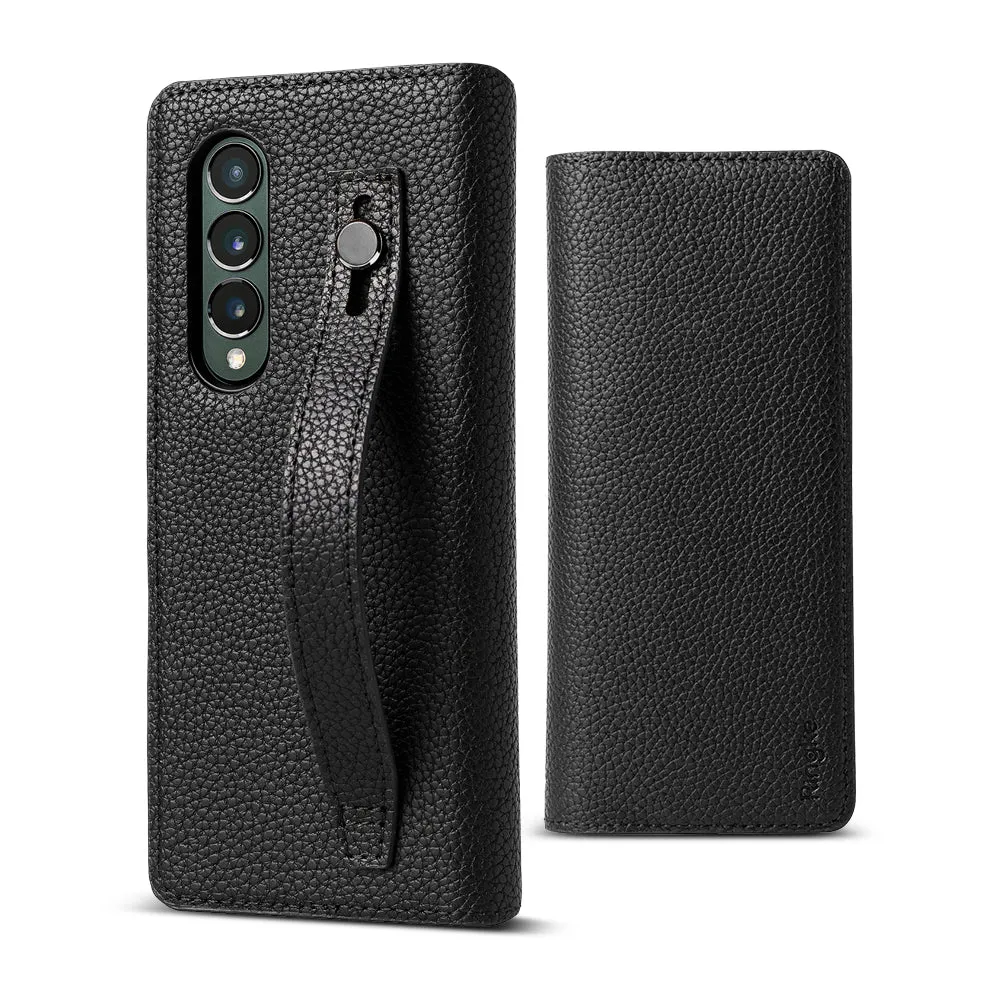 Samsung Galaxy Z Fold 3 Case Cover| Folio Signature EZ Strap| Black