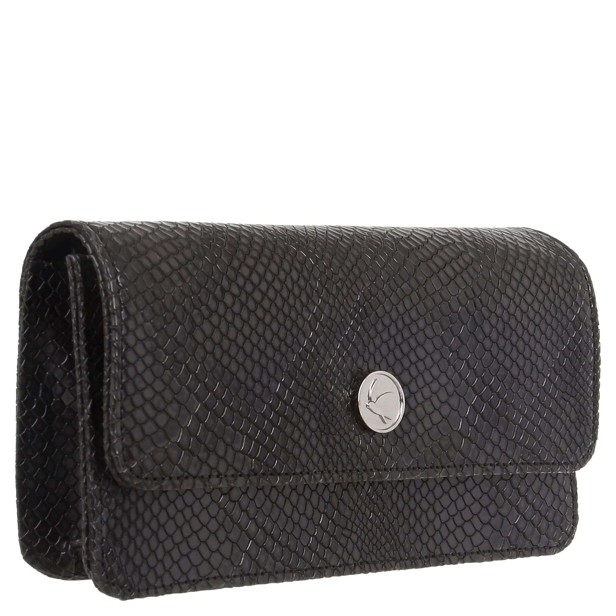 Sara Vegan Leather Chain Wallet Purse | Black