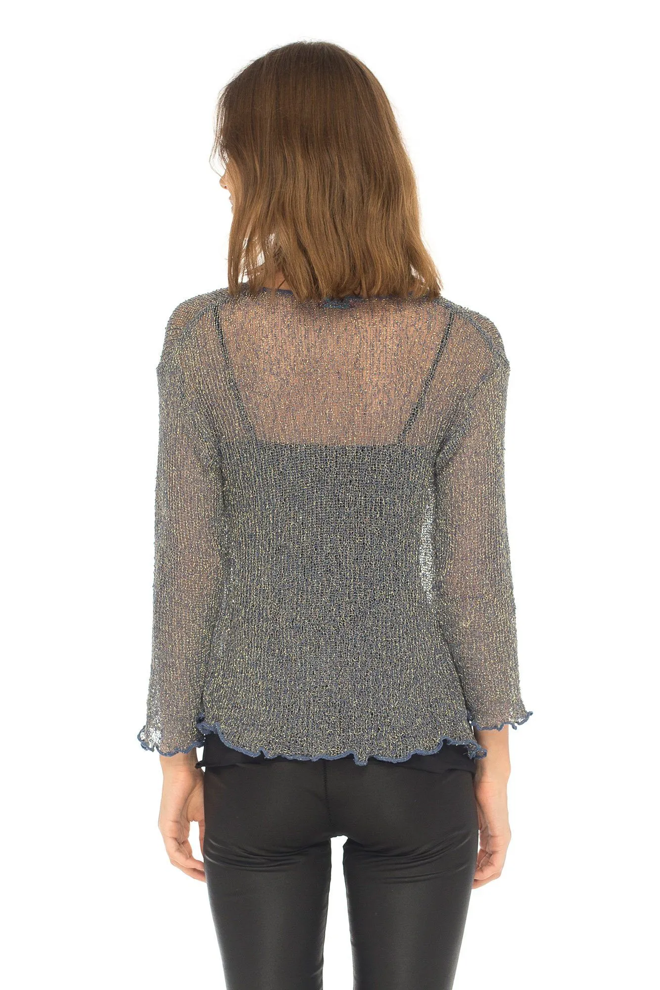 SHU-SHI Womens Sparkly Knit Sheer Shrug Cardigan Bolero Top One Size Fits Most