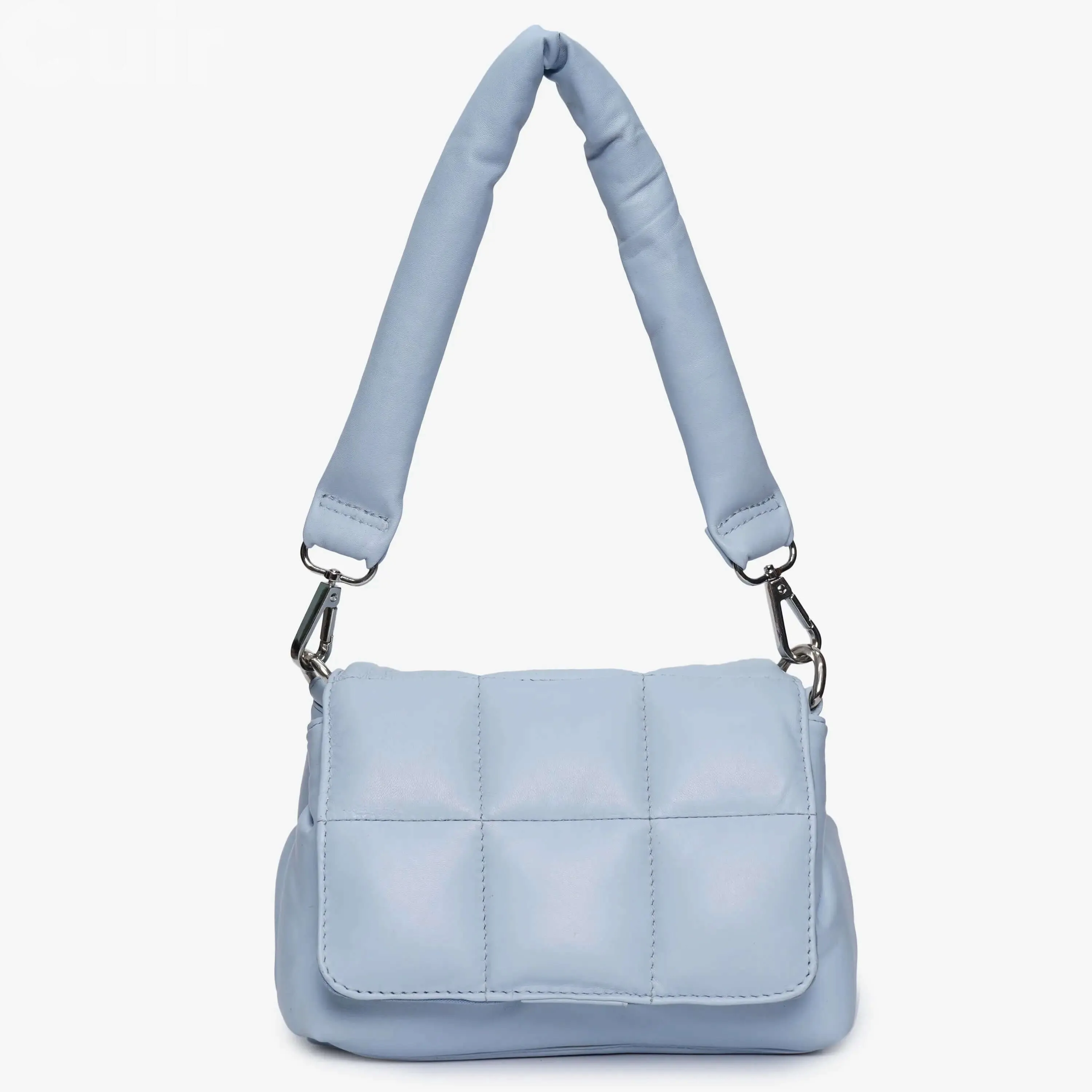 Soft Baby Blue Genuine Leather Crossbody Bag | Everyday Luxury