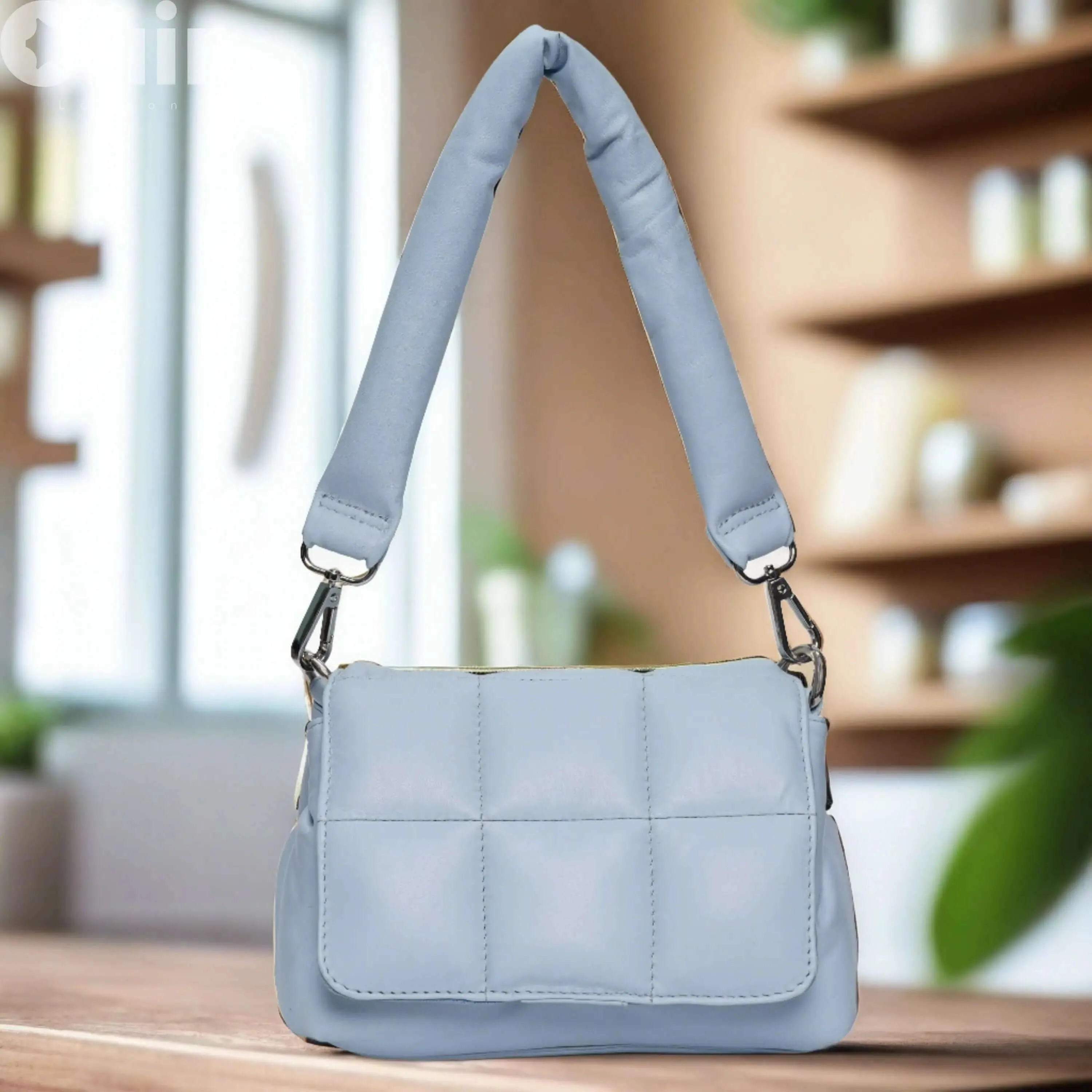 Soft Baby Blue Genuine Leather Crossbody Bag | Everyday Luxury