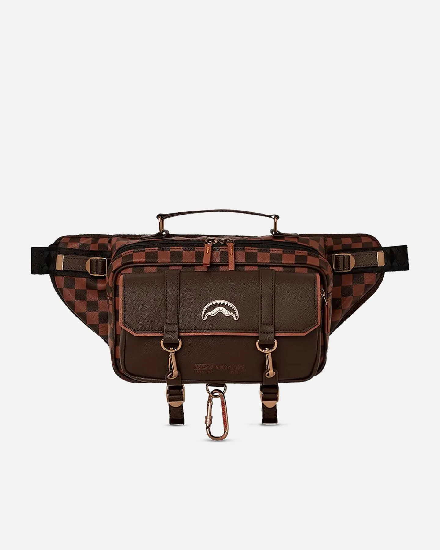 Sprayground Brown Checkered Special Ops Crossbody Bag Brown