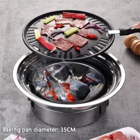 Stainless Steel Charcoal Barbecue Grill Non stick Barbecue Grill