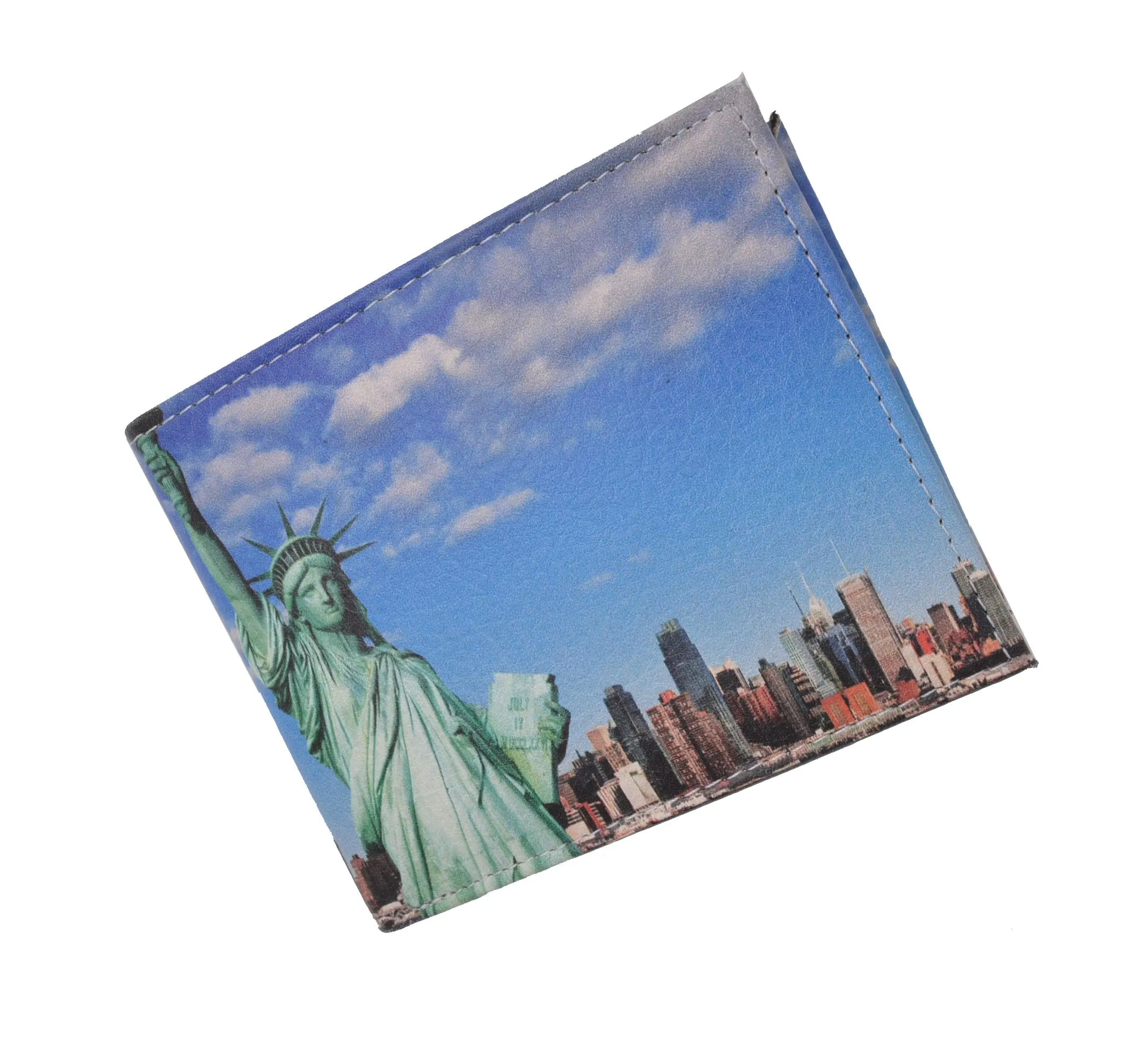 Statue of Liberty Men's Genuine Leather Bifold Multi Card ID Center Flap Wallet 1246-17