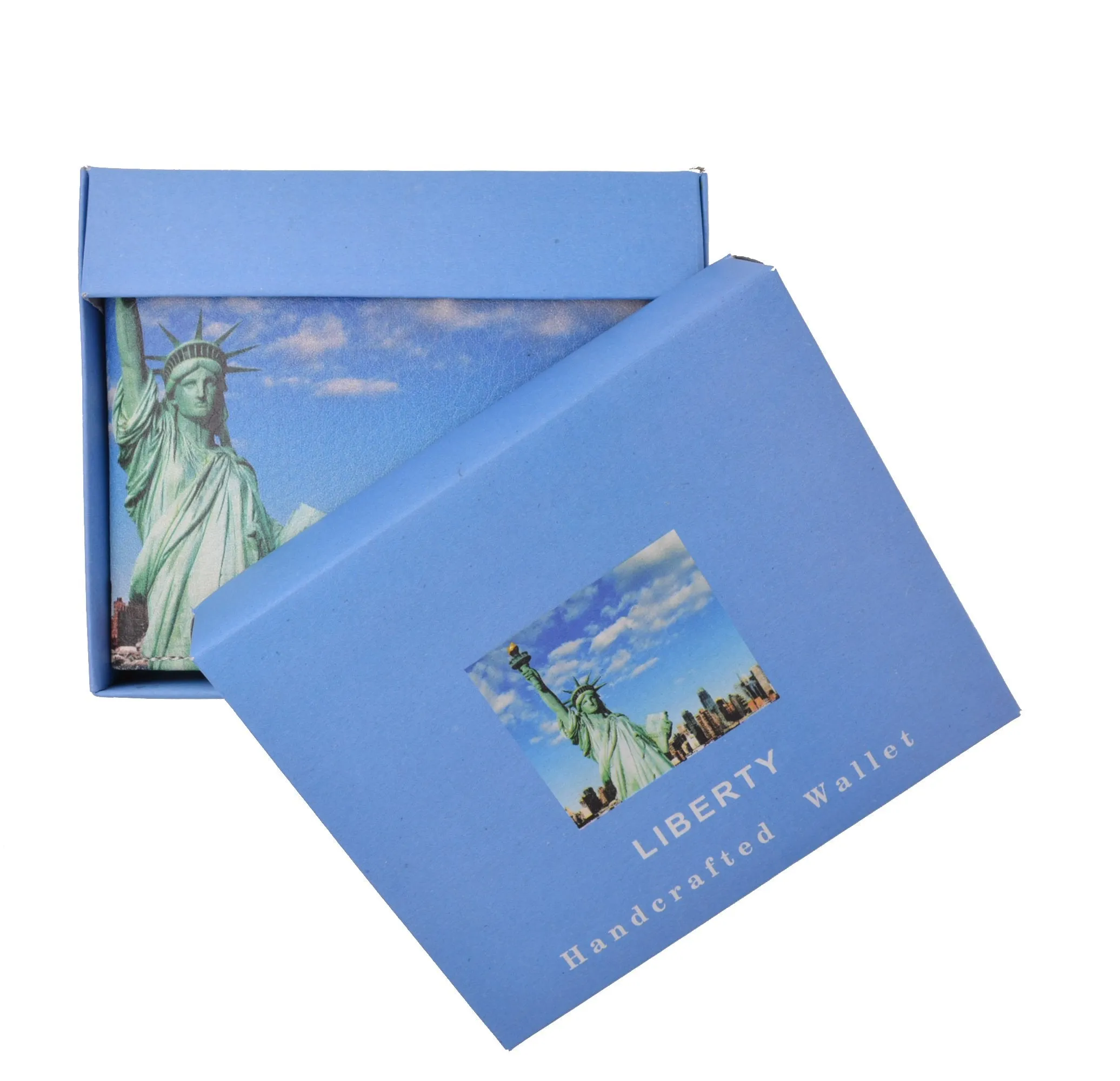 Statue of Liberty Men's Genuine Leather Bifold Multi Card ID Center Flap Wallet 1246-17