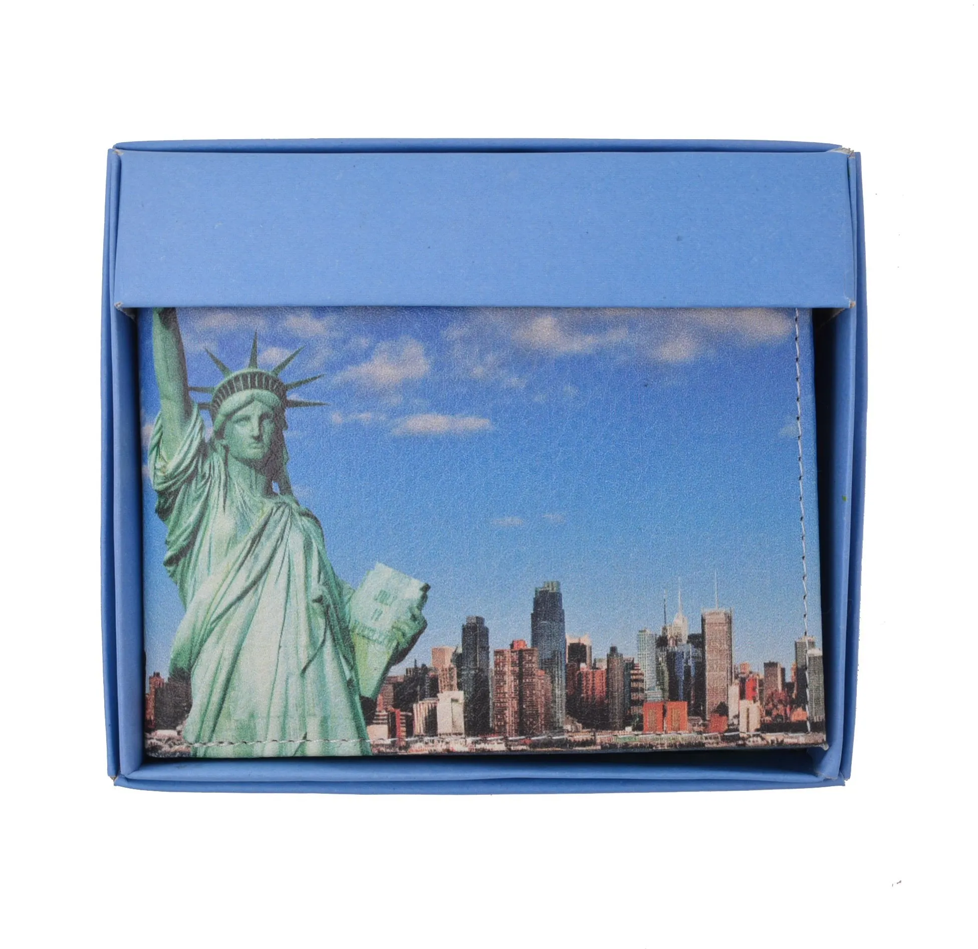 Statue of Liberty Men's Genuine Leather Bifold Multi Card ID Center Flap Wallet 1246-17