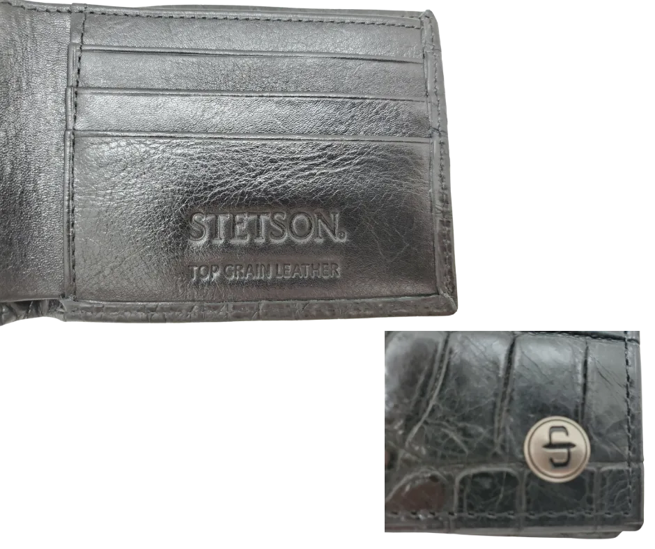 Stetson Croc Print Bi-Fold Wallet