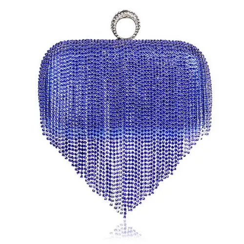 Tassel Rhinestones Day Clutch Evening Bag Chain Purse