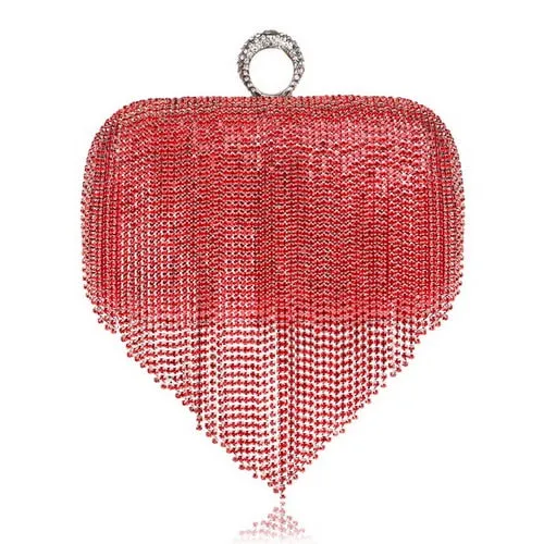 Tassel Rhinestones Day Clutch Evening Bag Chain Purse