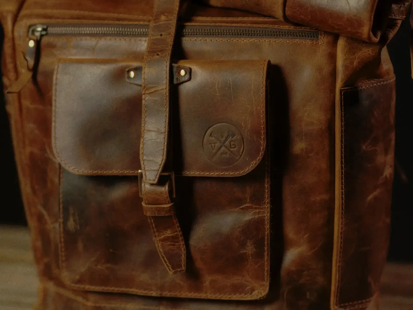 “The Roosevelt” Buffalo Leather Backpack