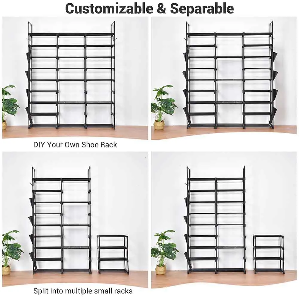 TheLAShop 9-Tier Shoe Rack Black Tall Metal Shoe Storage 42 Pairs