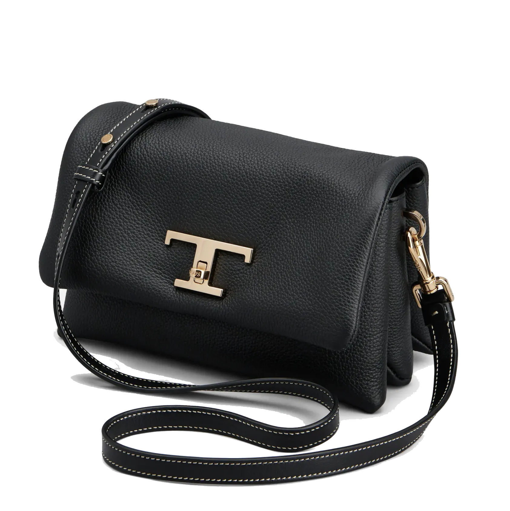 TODS T TIMELESS FLAP BAG BLACK