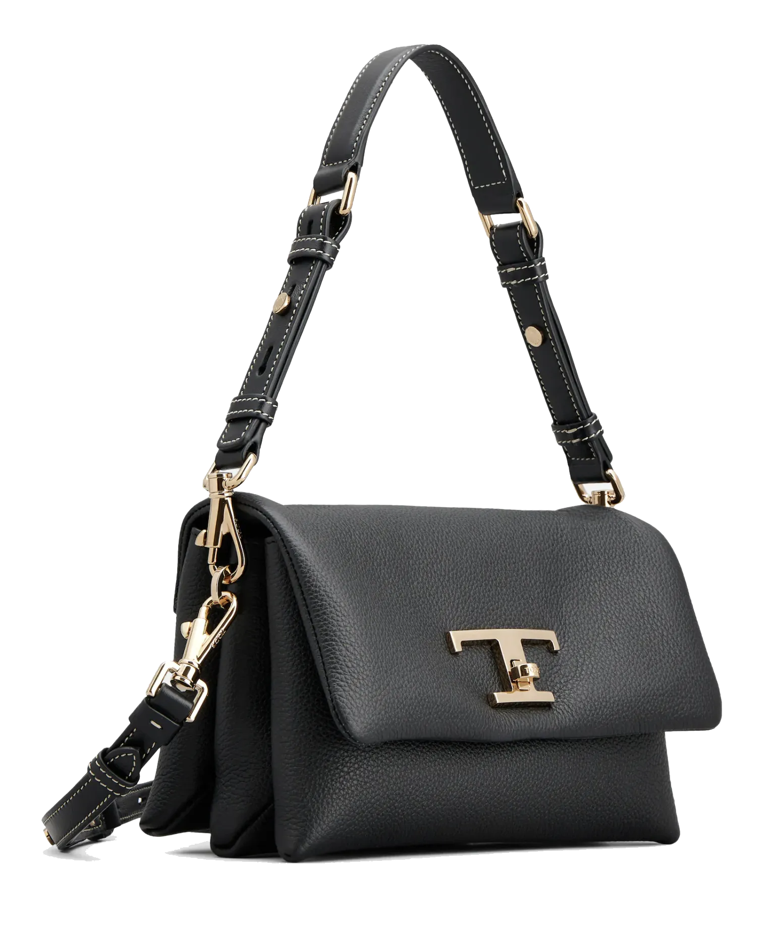 TODS T TIMELESS FLAP BAG BLACK