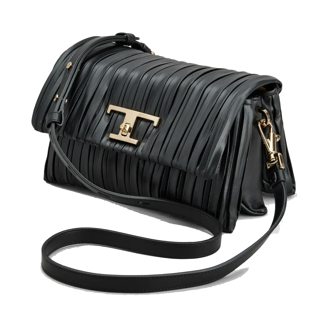 TODS T TIMELESS FLAP BAG IN BLACK