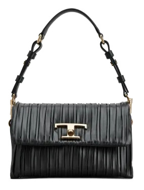 TODS T TIMELESS FLAP BAG IN BLACK