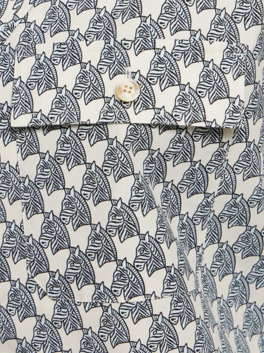 Tory Burch   Printed cotton poplin camp shirt 