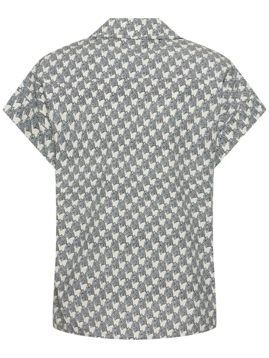 Tory Burch   Printed cotton poplin camp shirt 