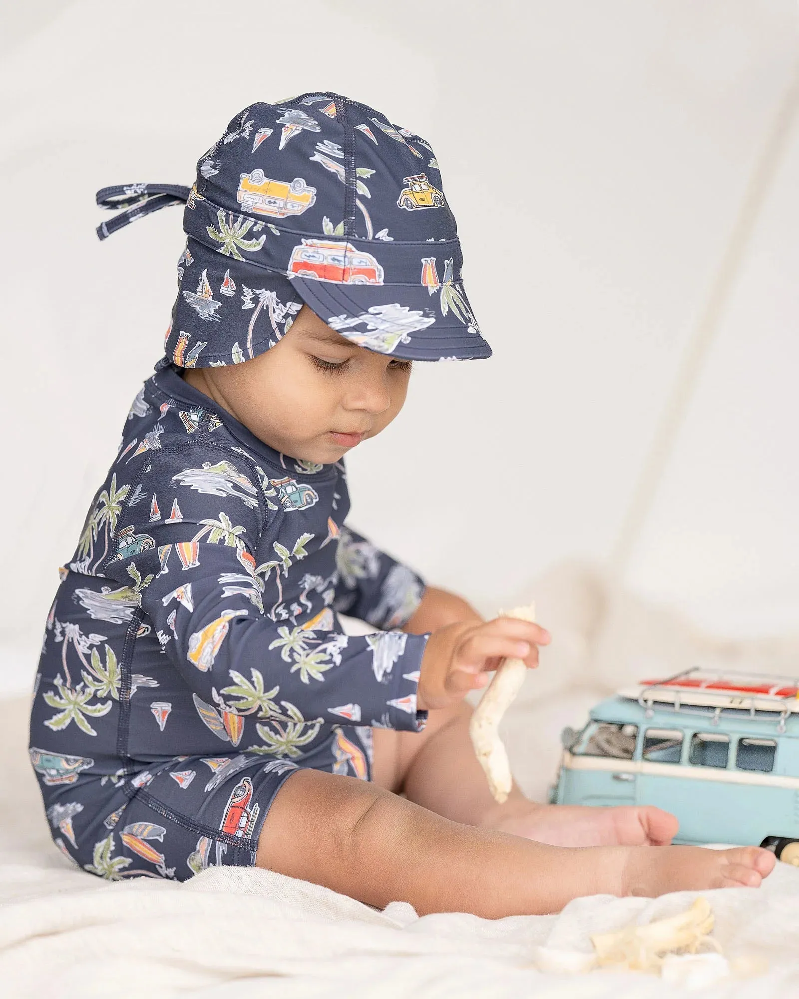 Toshi Swim Baby Flap Cap Classic - Surf Twilight